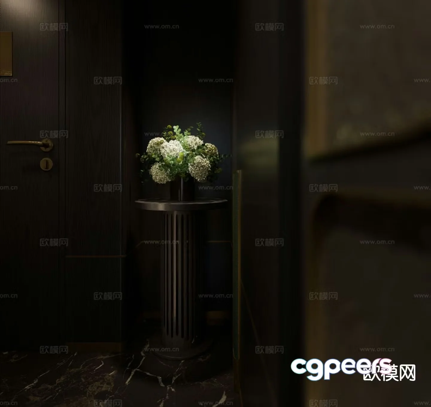 modern vase floral arrangement flower arrangement flowers 3d model