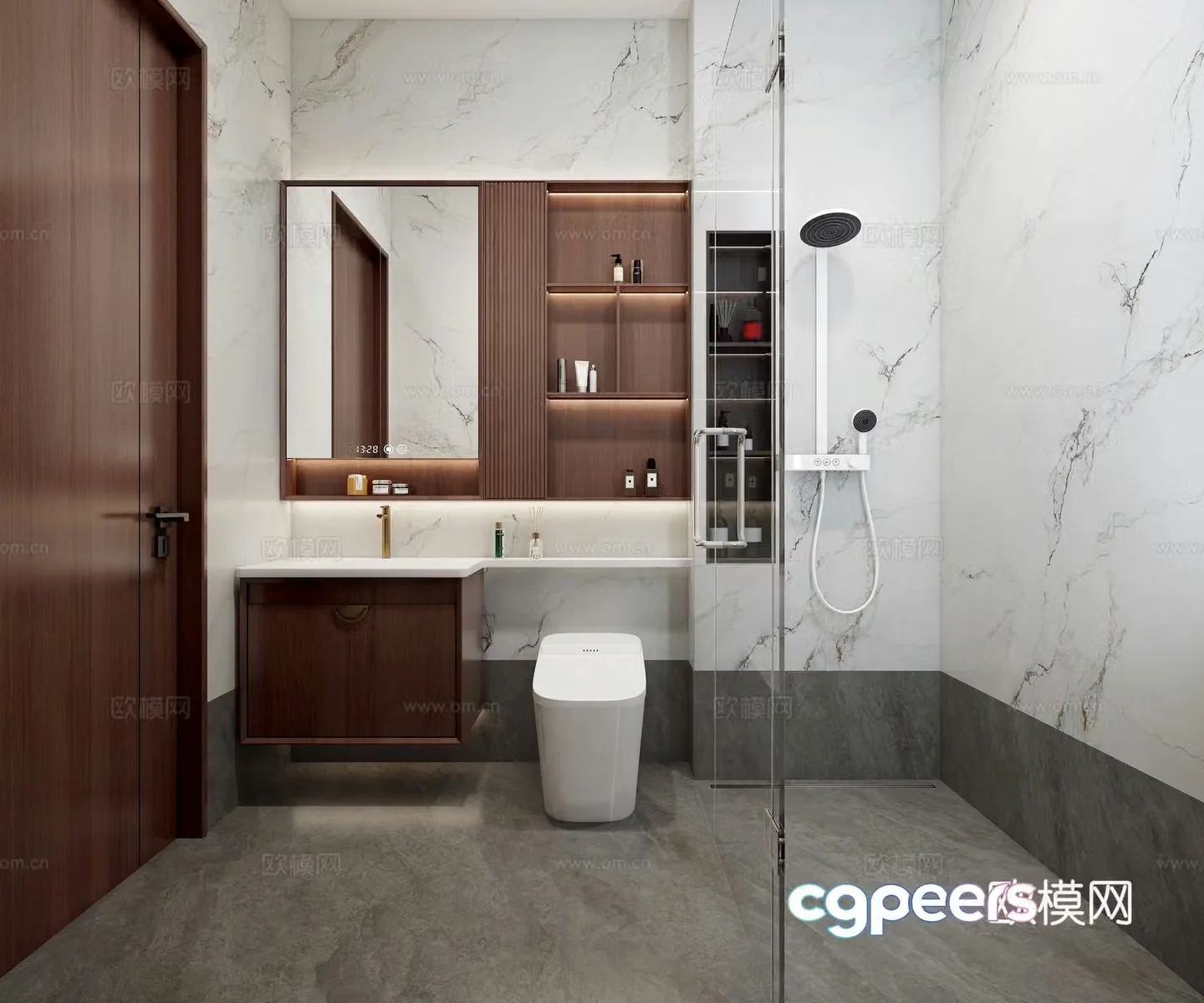 New Chinese bathroom bathroom cabinet bathroom small 3D model