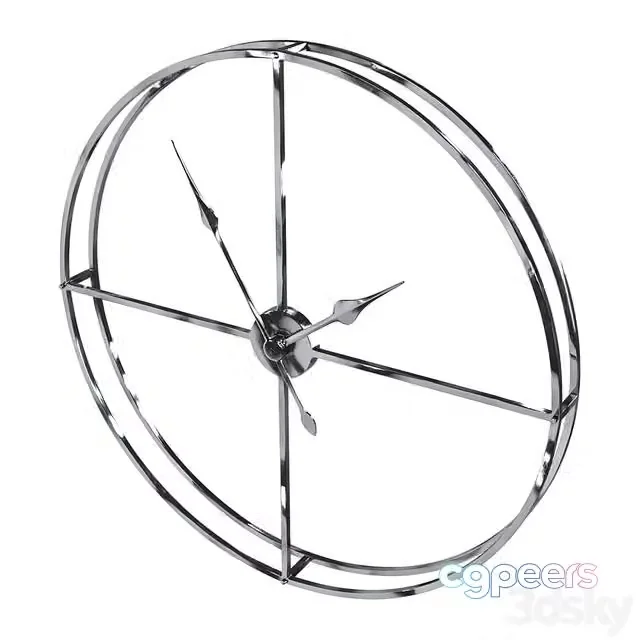 3ds Max Free – Wall clock round (chrome) 76cm Garda Decor