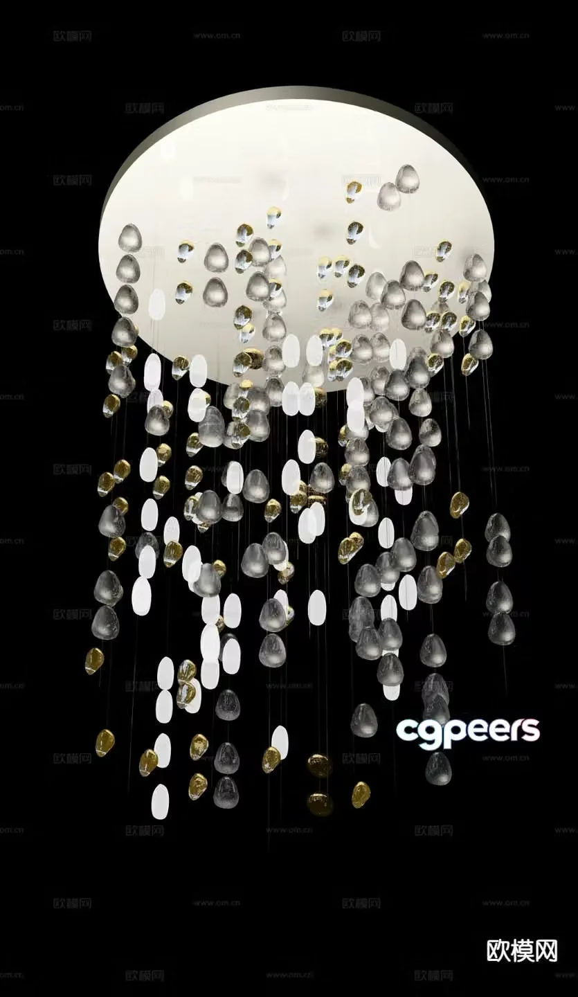 Modern crystal chandelier 3d model