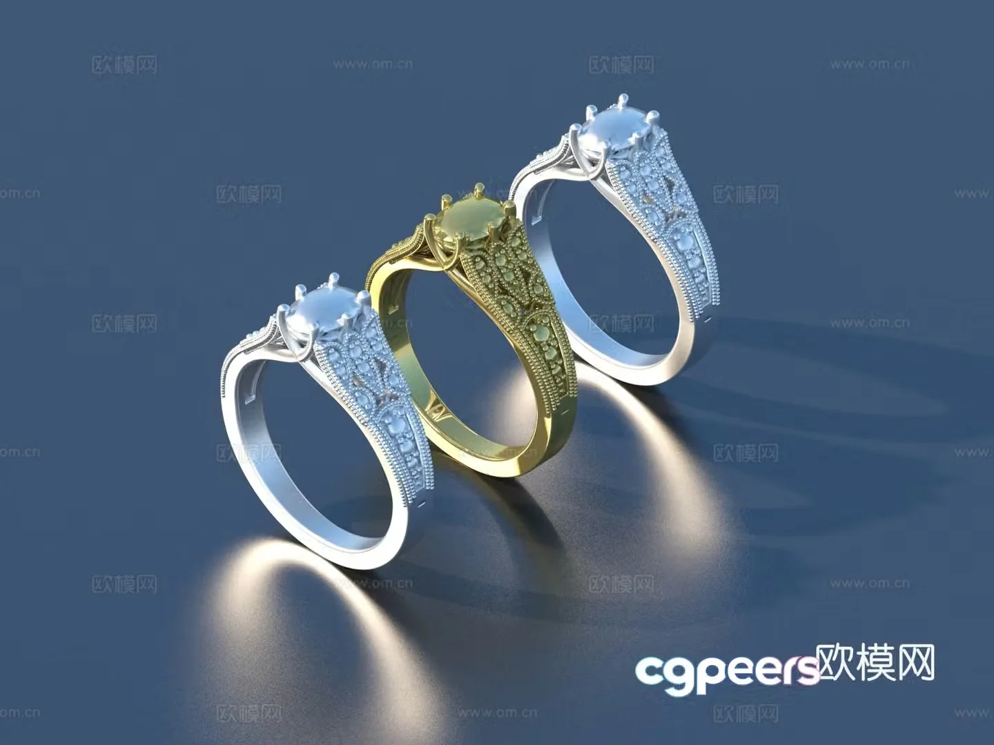 Ring Gold Ring Silver Ring Jewelry 3d Model
