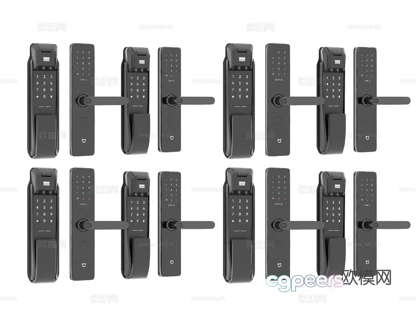 Fingerprint lock password lock smart lock 3d model