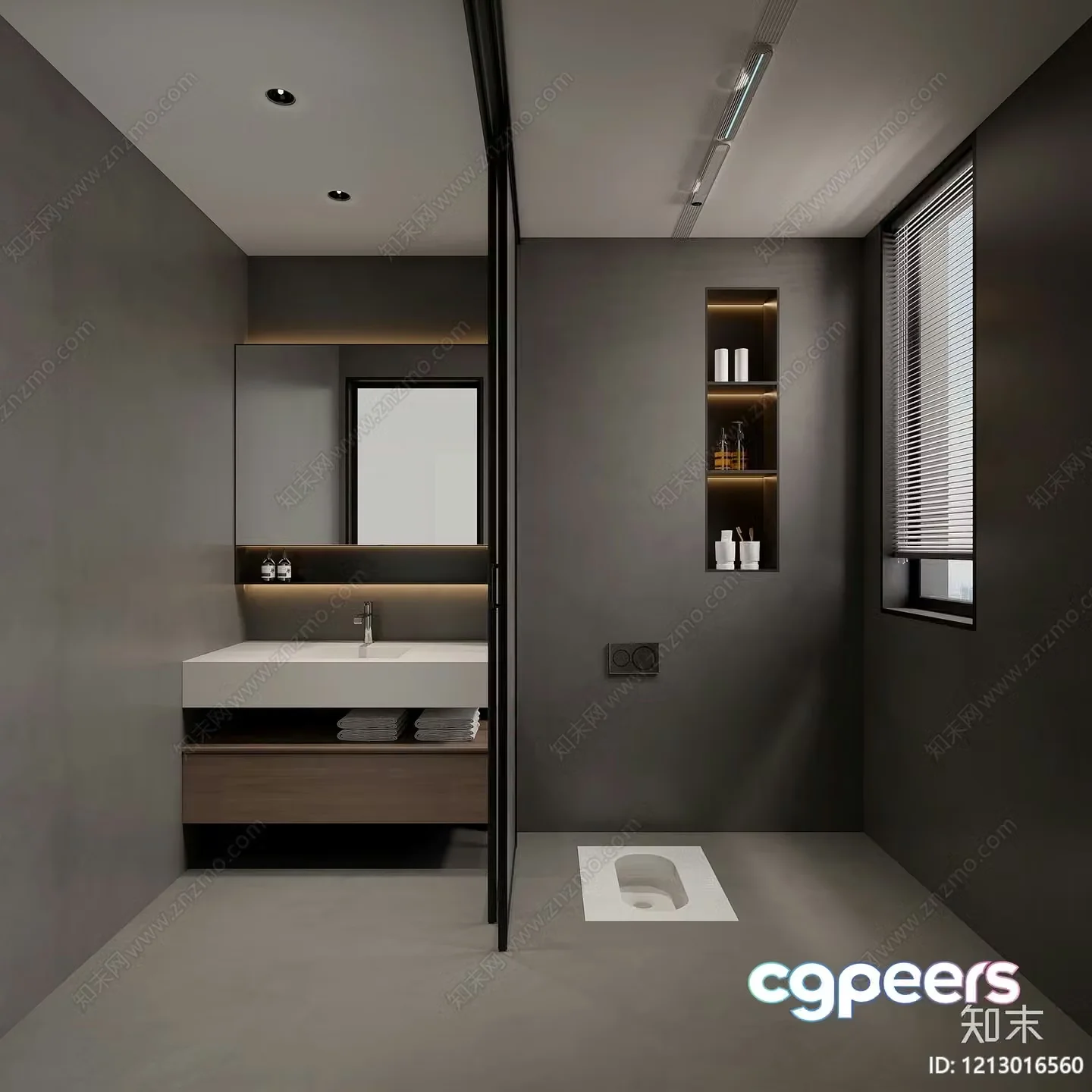 A Modern Bathroom 3D Model – 7581 – VRAY Render