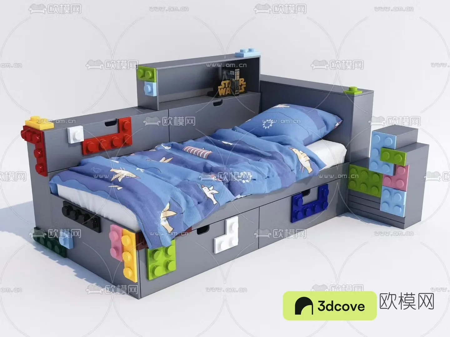Modern fabric children’s bed