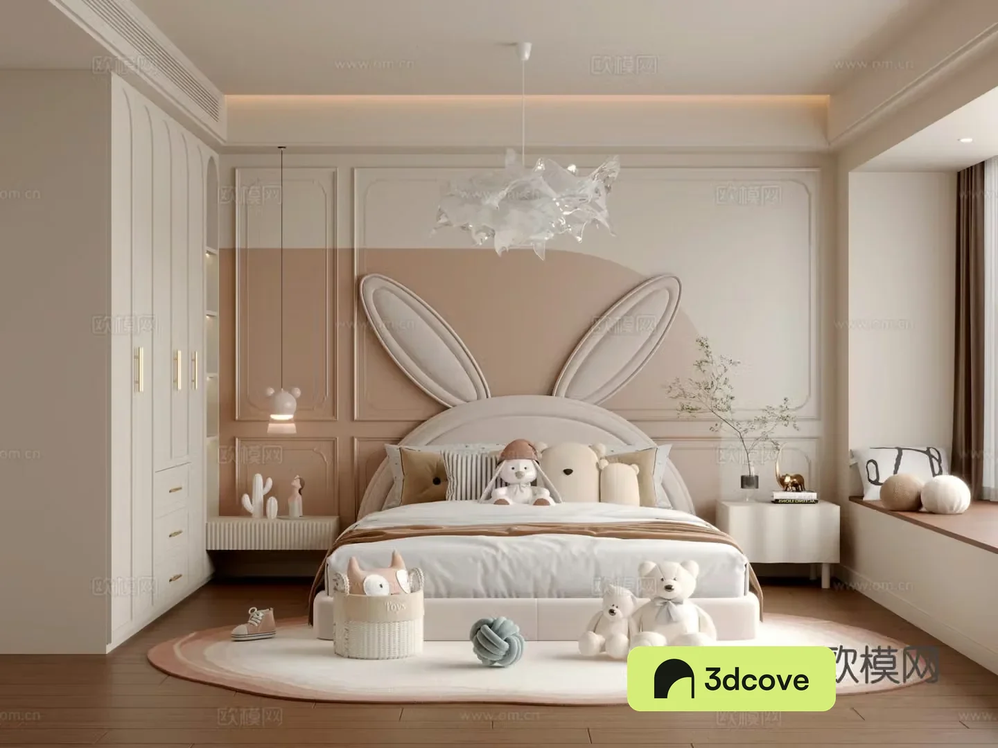 French creamy children’s room 3d model