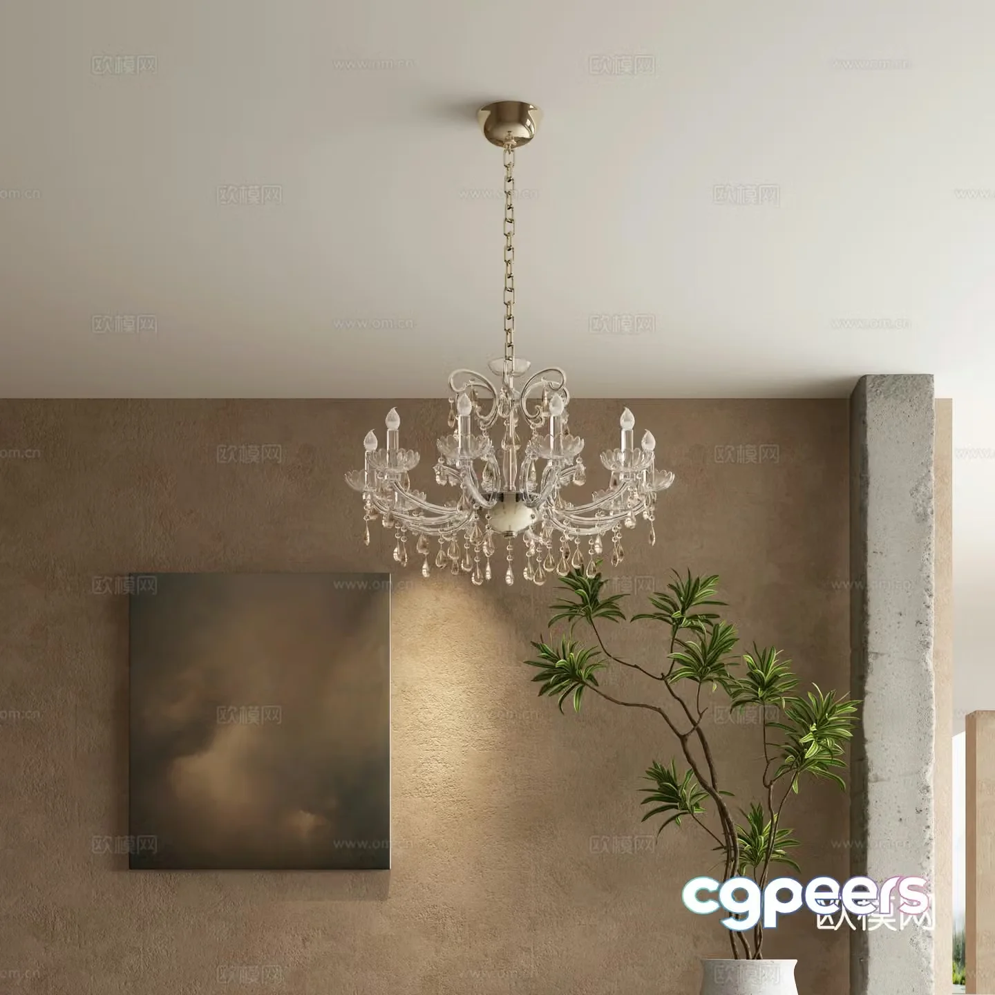 French crystal lamp Candlestick crystal lamp 3d model
