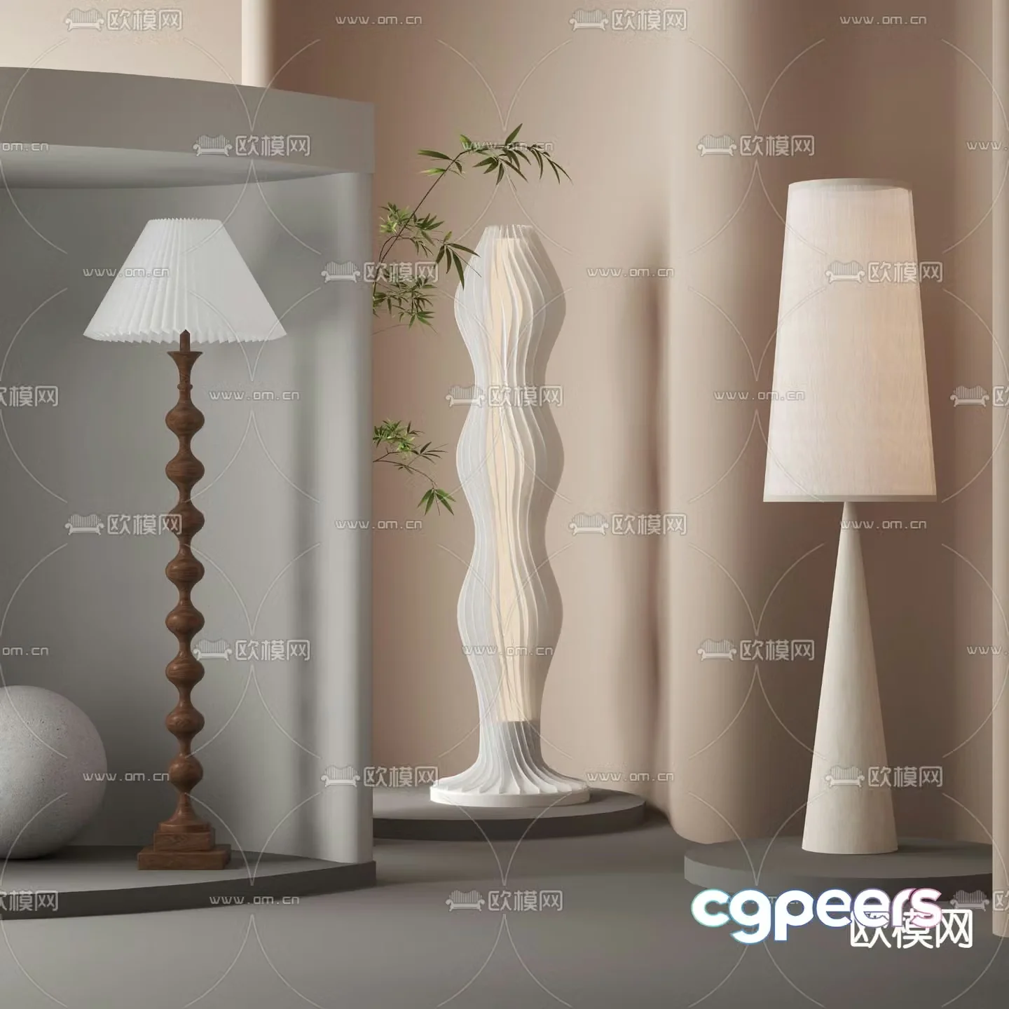 Art floor lamp 3d model