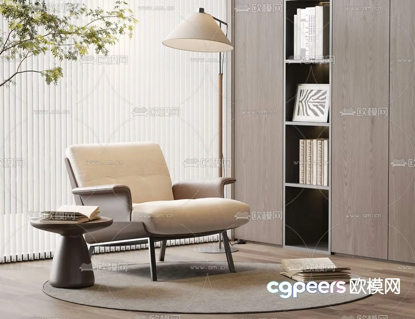 Modern chair leisure chair 3d model