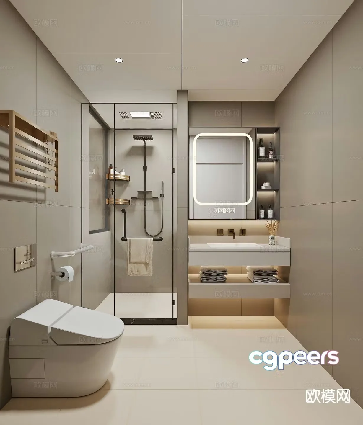 modern bathroom toilet 3d model