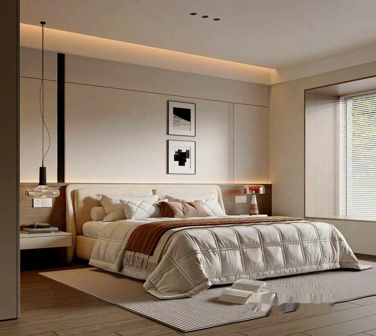 Modern Minimalist Bedroom 3D Model – 12690 – VRAY Render