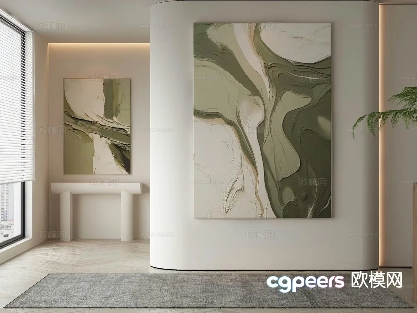 Wabi-sabi art painting texture painting decorative painting 3d model