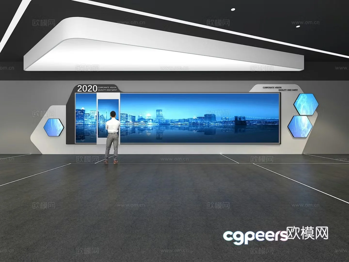 Cultural wall Corporate culture wall Display wall Sliding screen Exhibition hall Campus culture Corridor 3D model