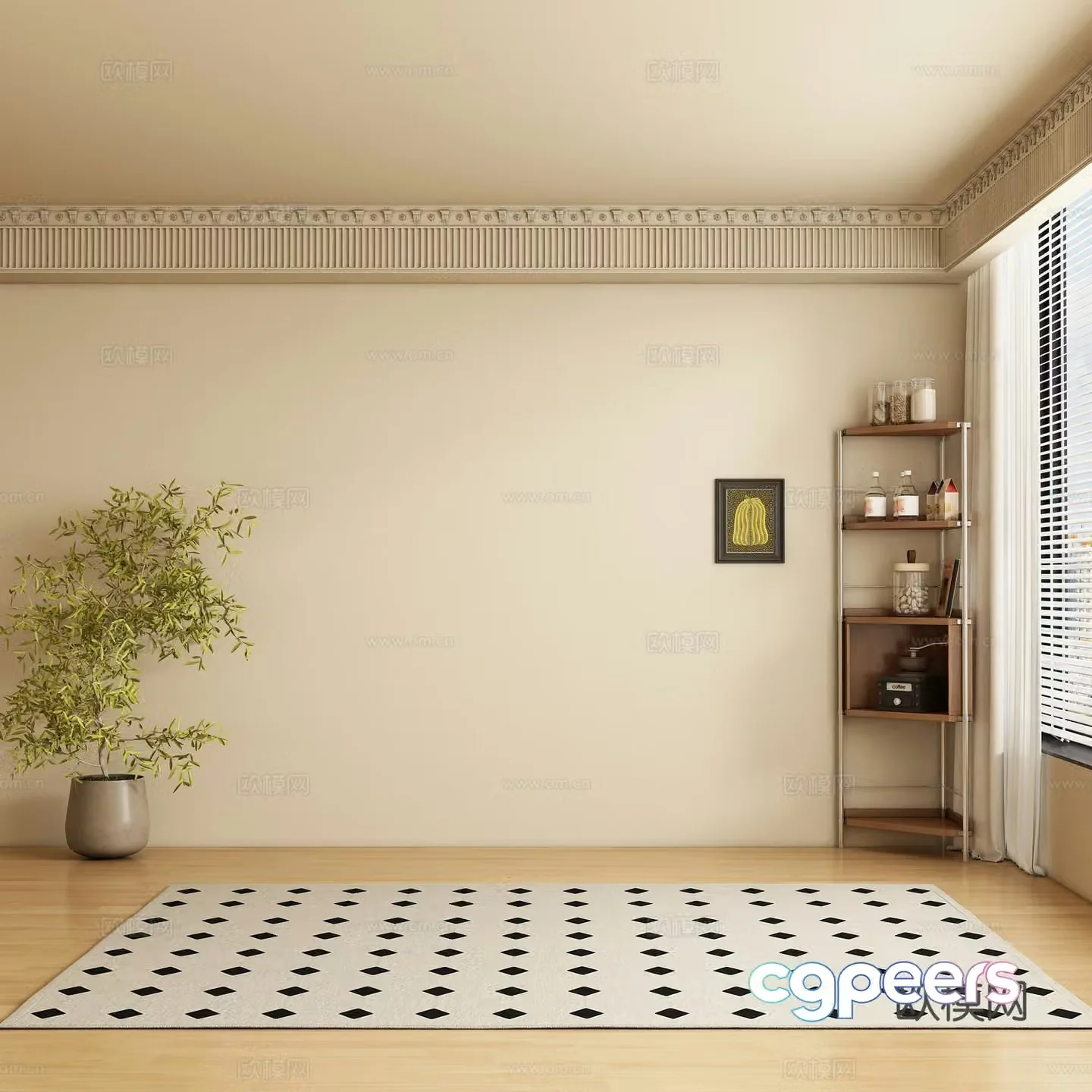 Medieval style background wall 3D model