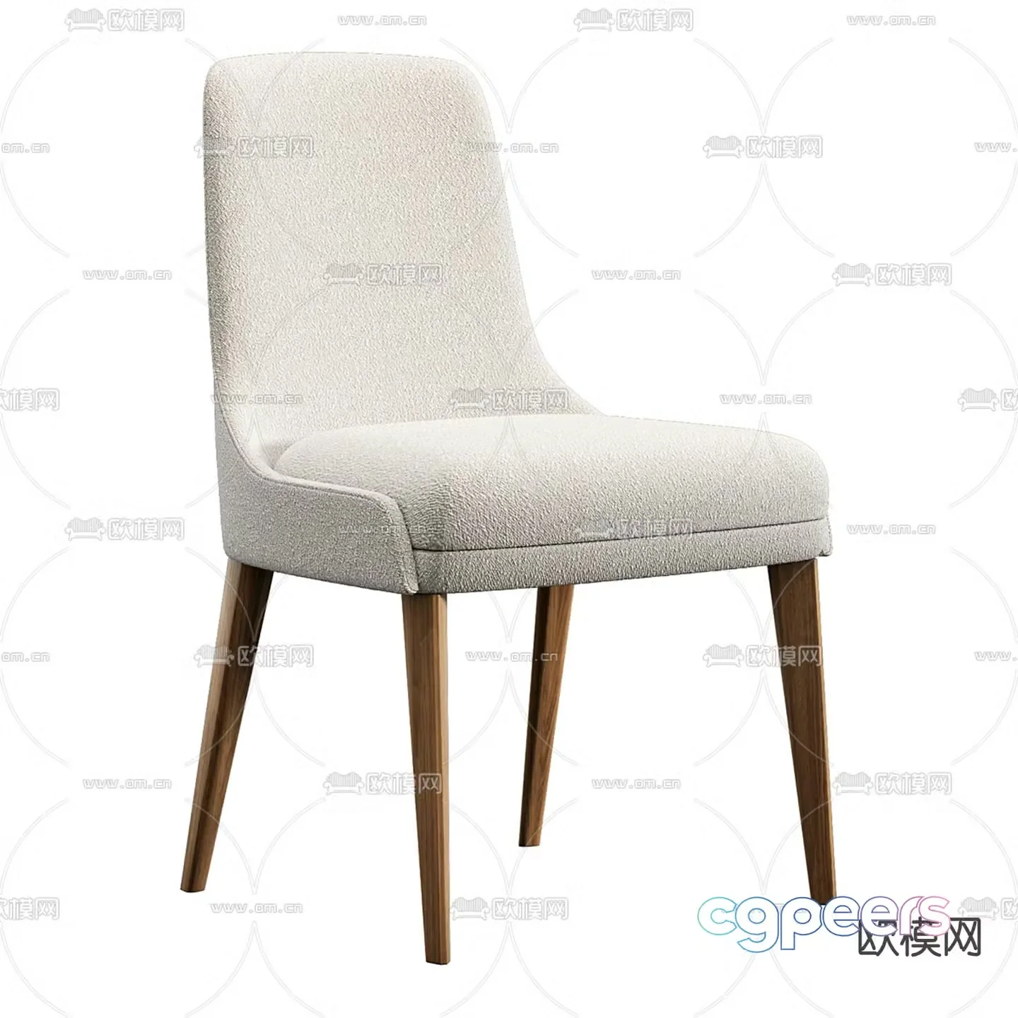 rochebobois modern fabric single chair dining chair 3d model
