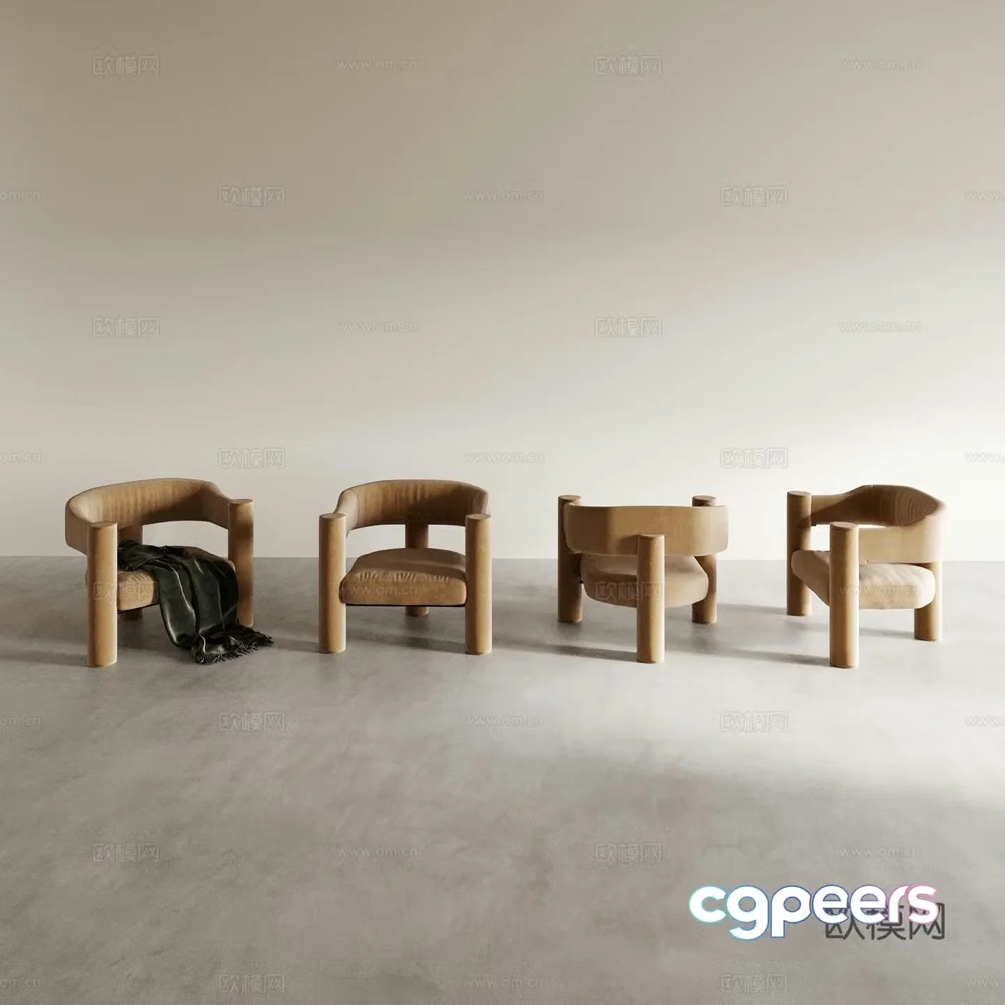 Modern armchair leisure chair armchair 3d model