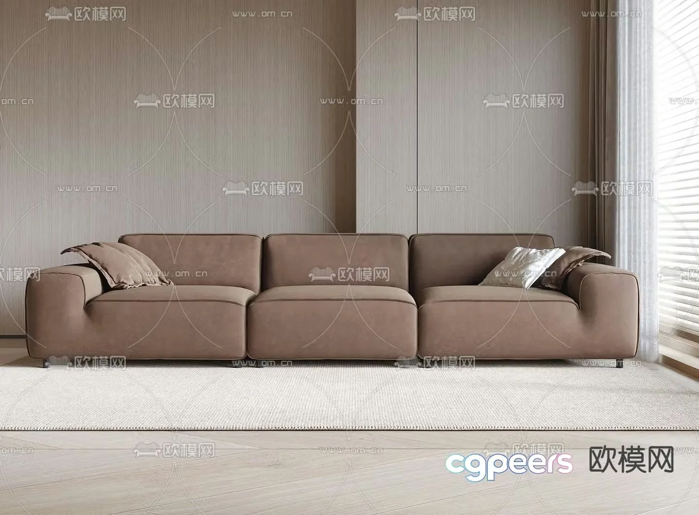 Three person sofa multi person sofa 3d model
