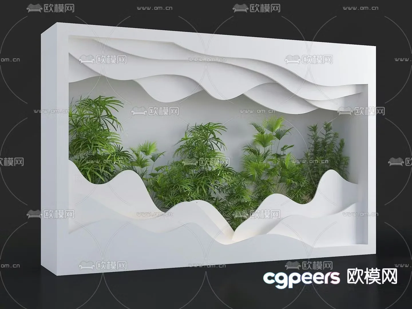 Indoor landscaping plant pile 3d model