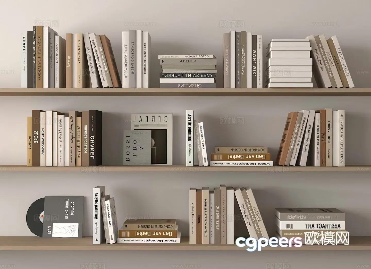 Books Bookshelf 3d model