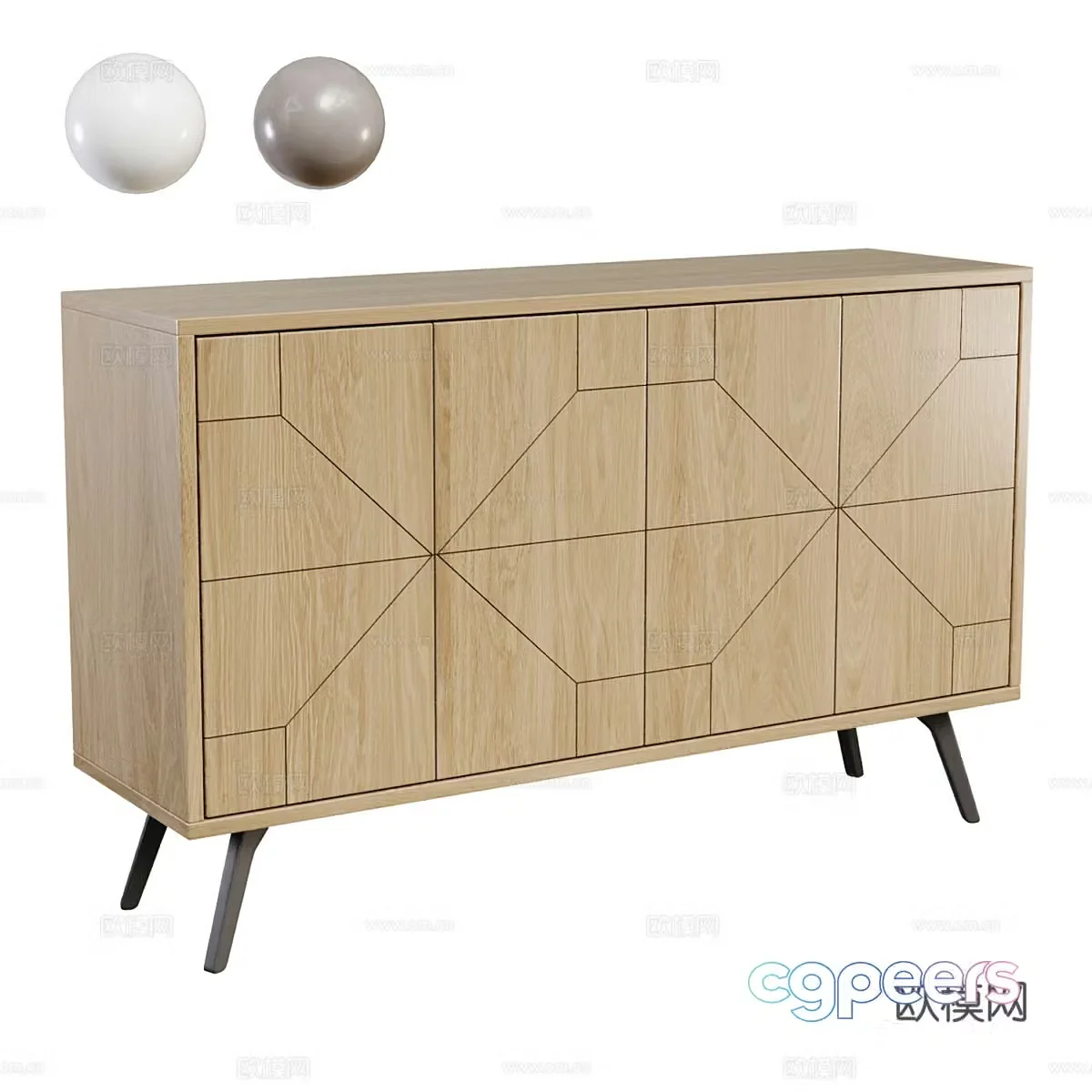 Modern Nordic Dune chest of drawers 3d model