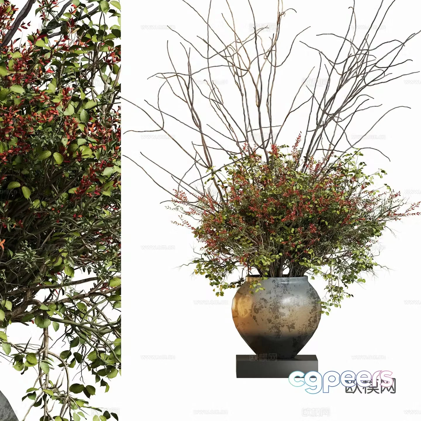 Modern flower art potted flower ornaments plant 3d model