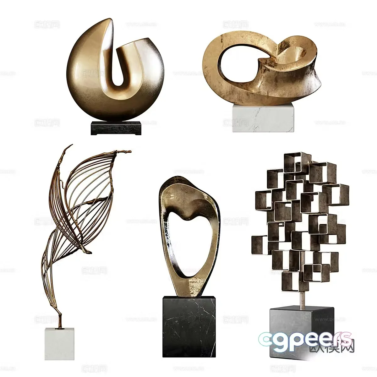 Modern light luxury sculpture ornament 3D model