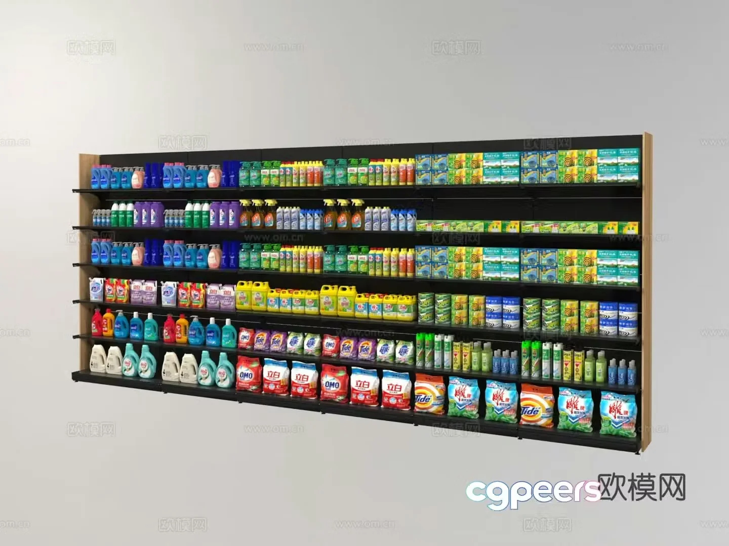 Supermarket shelves showcase shelves 3d model
