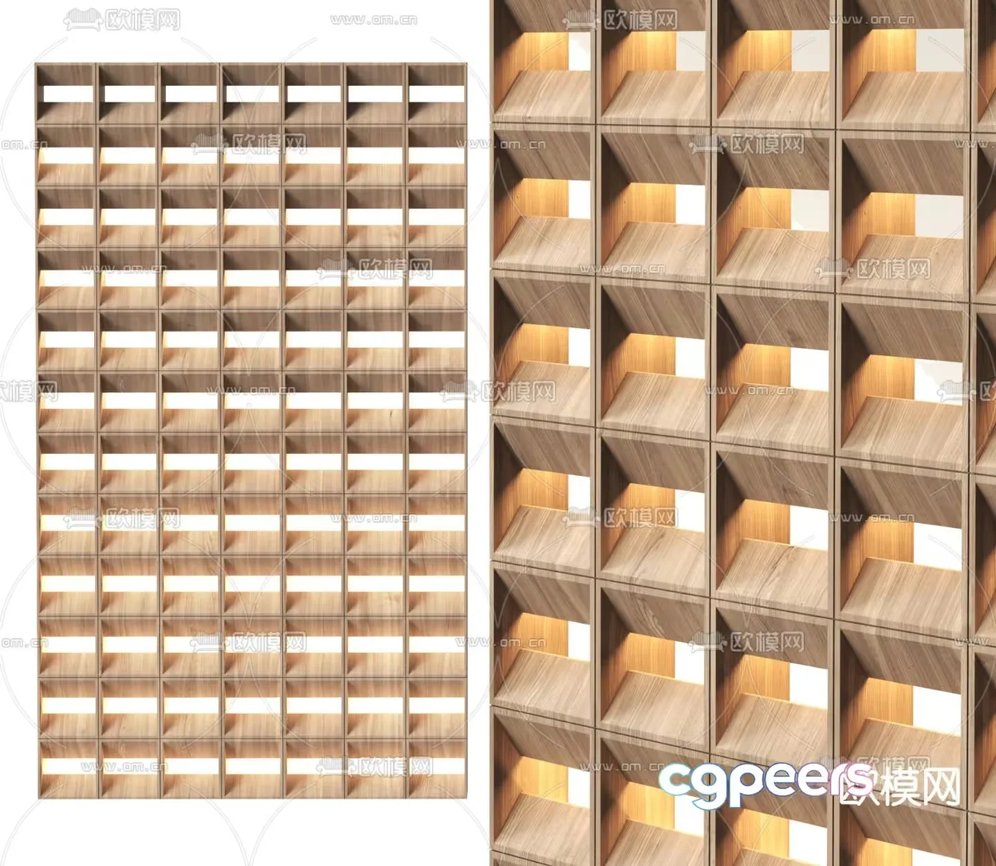 Wooden Shelving Unit 3D Model – 8583 – VRAY Render