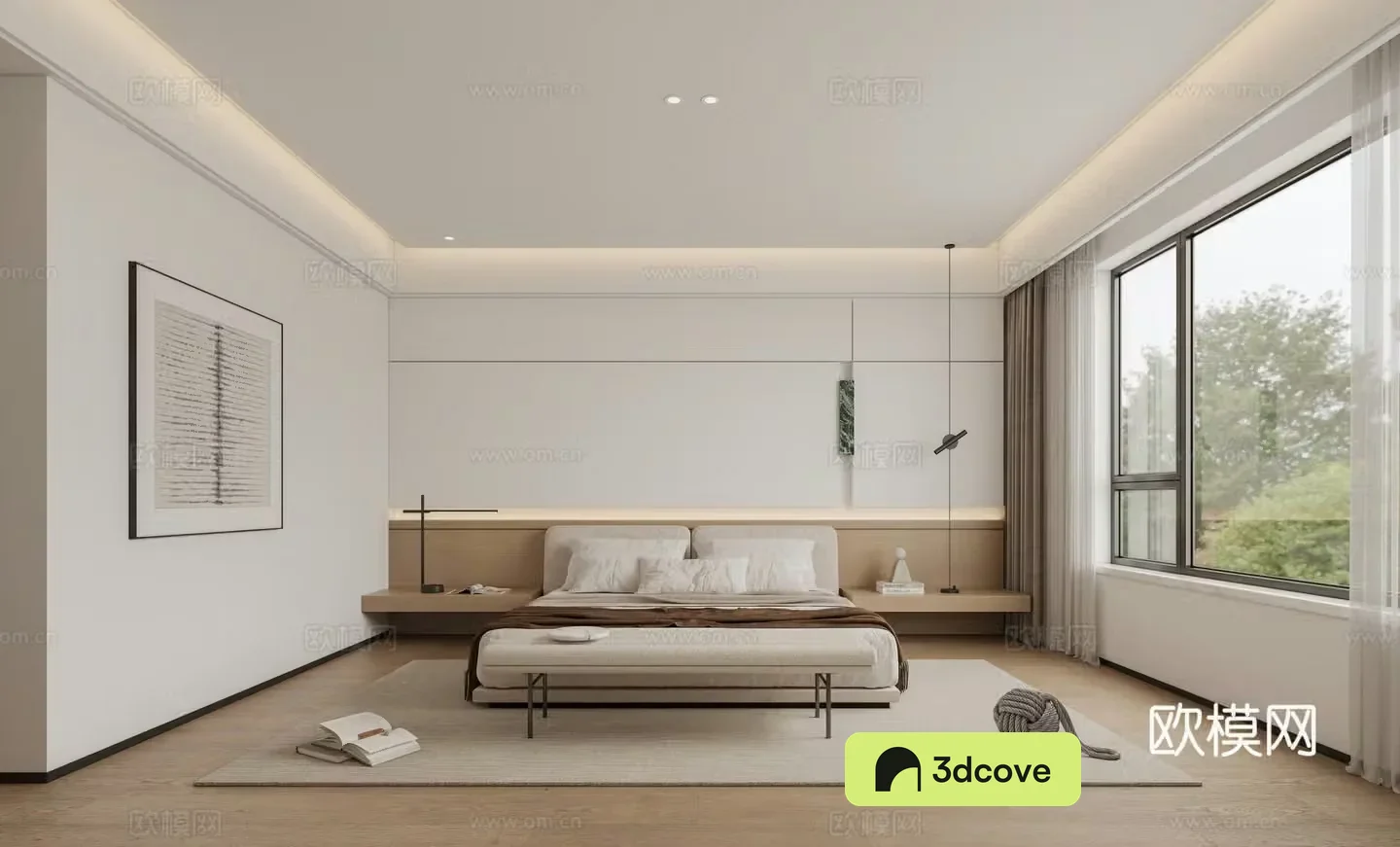 Modern log bedroom