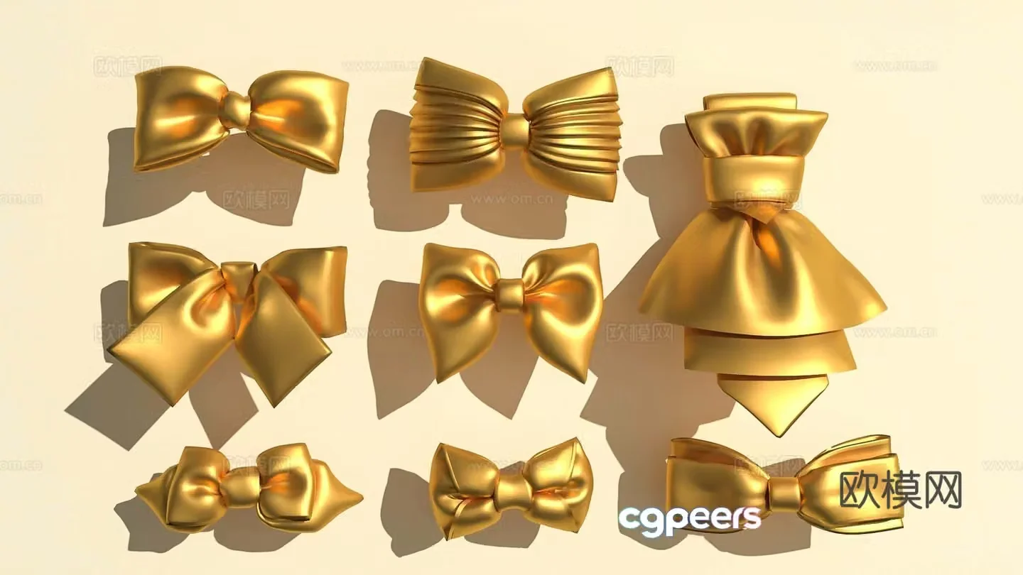 Bow decoration cartoon clothing accessories 3d model