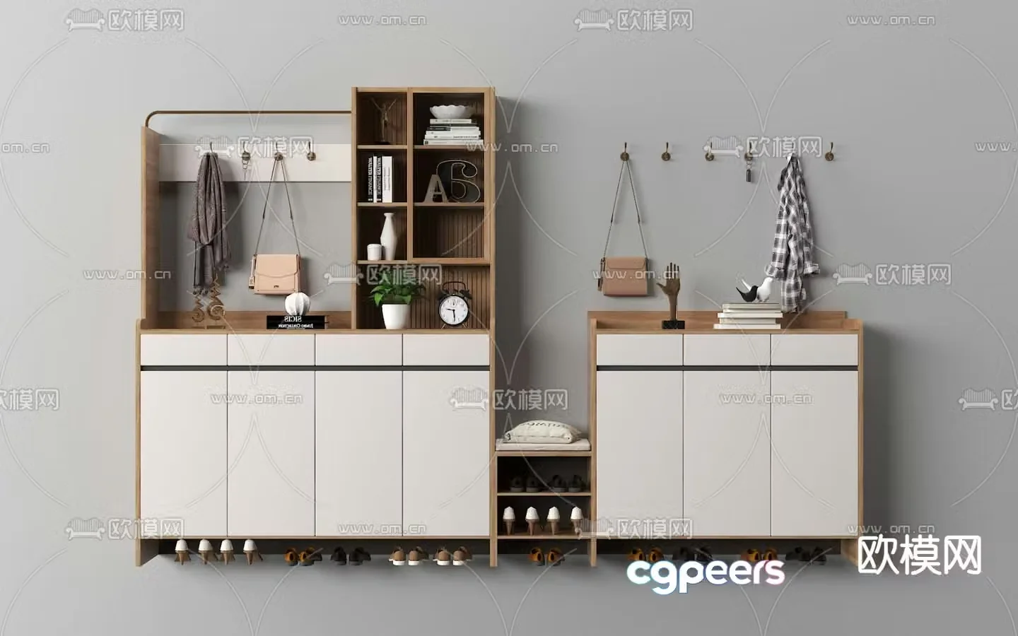 Modern shoe cabinet home shoe cabinet 3d model