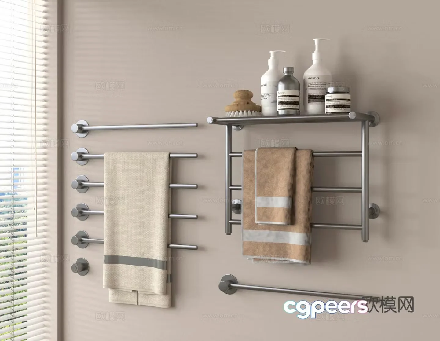 Towel rack Towel Toilets 3D model