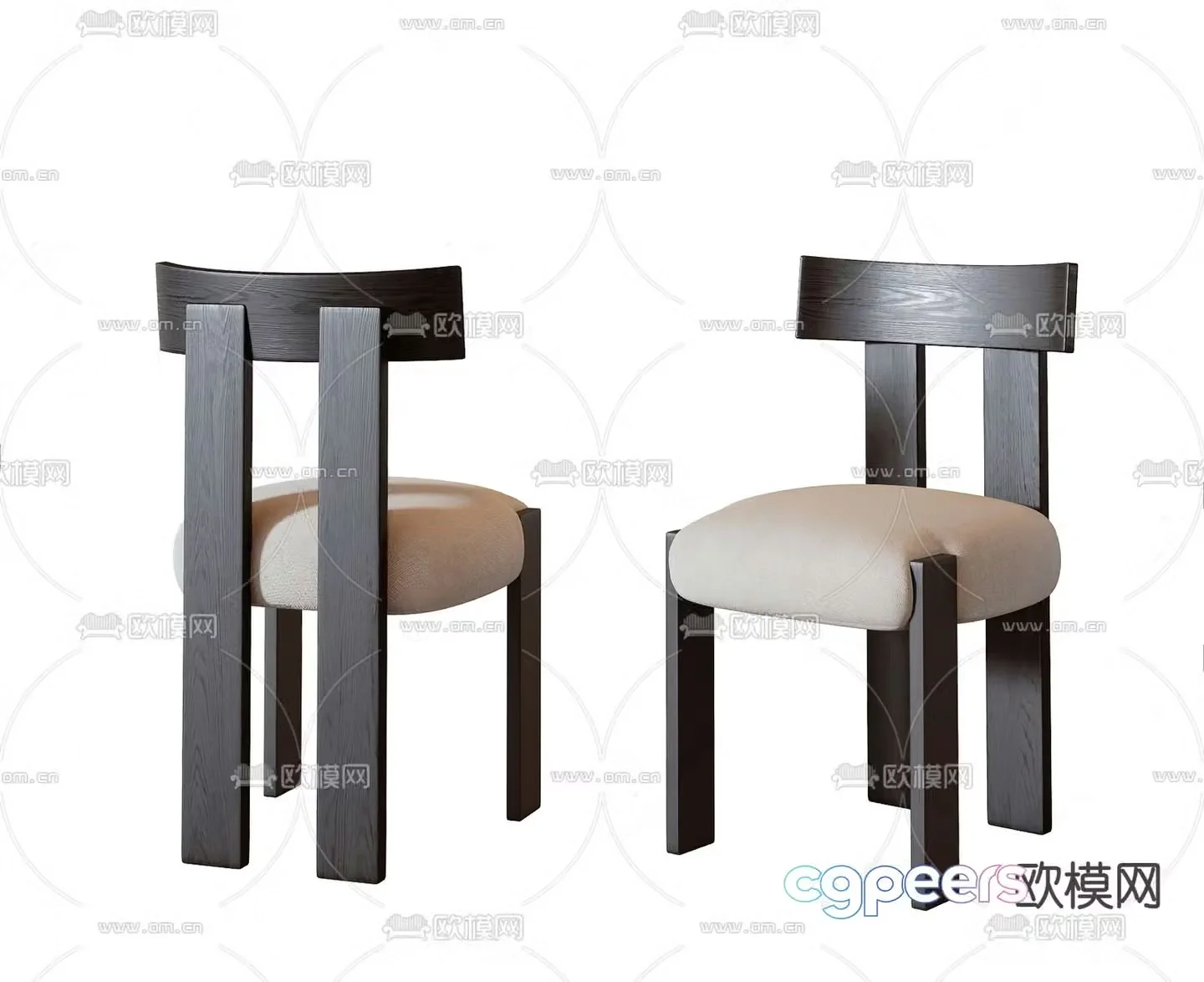 Medieval style chair leisure chair 3d model