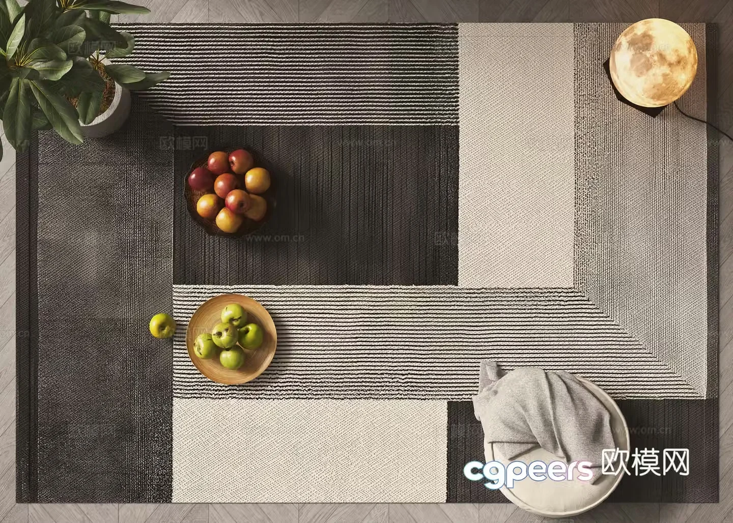 Modern square carpet 3d model