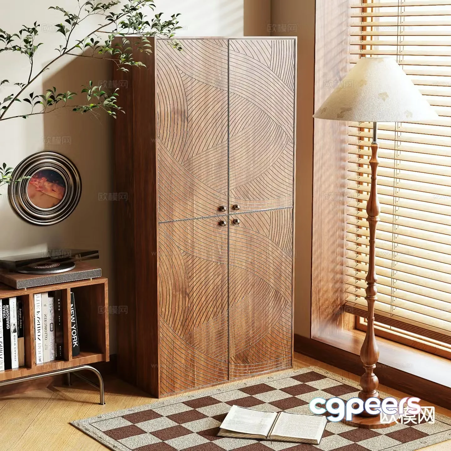 Medieval style wardrobe finished wardrobe 3d model