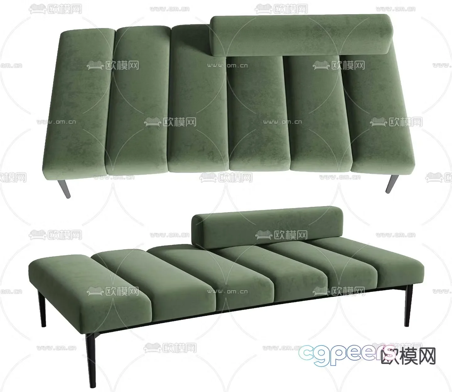 Sofa stool footrest chaise longue 3d model
