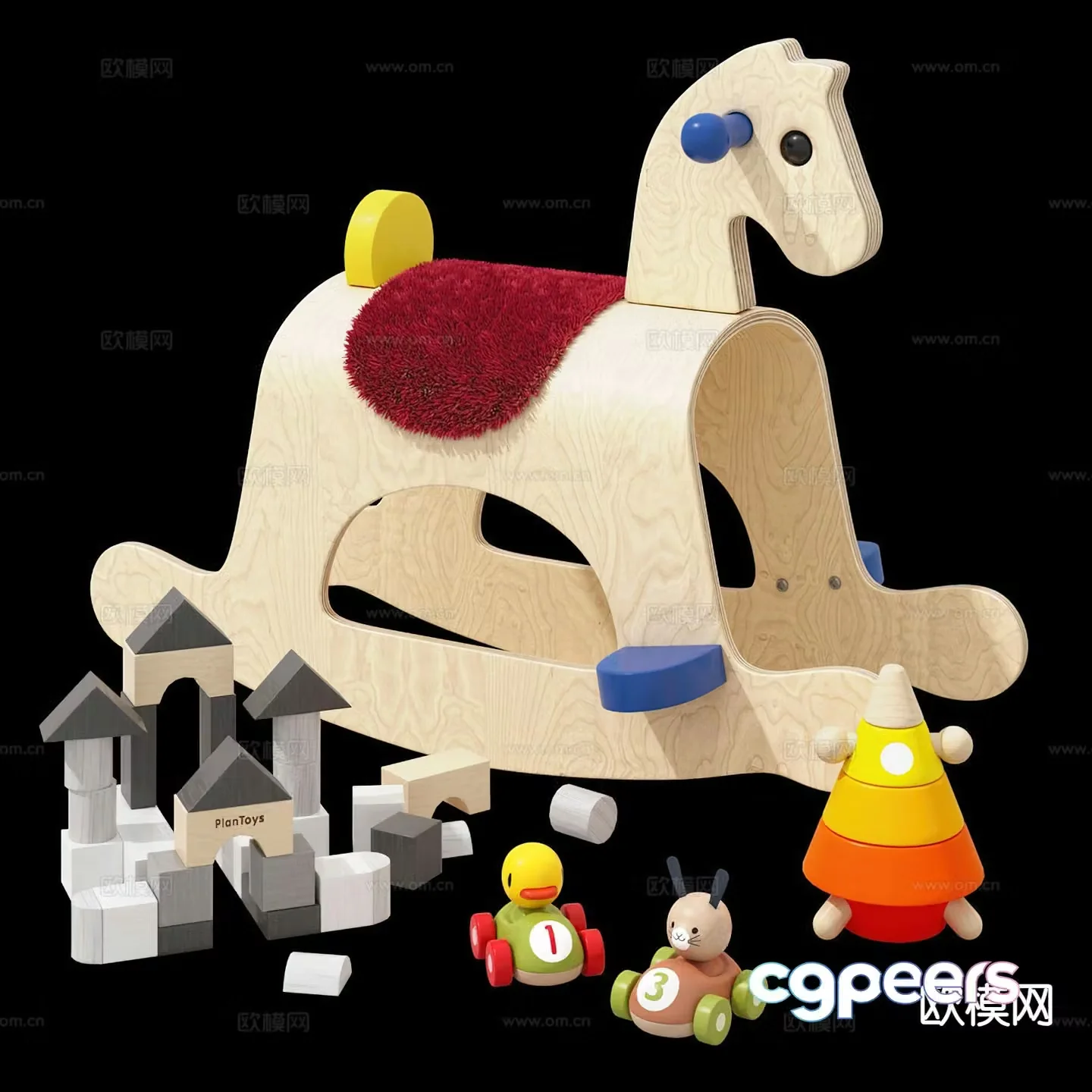 Modern children’s rocking horse rocking chair 3d model