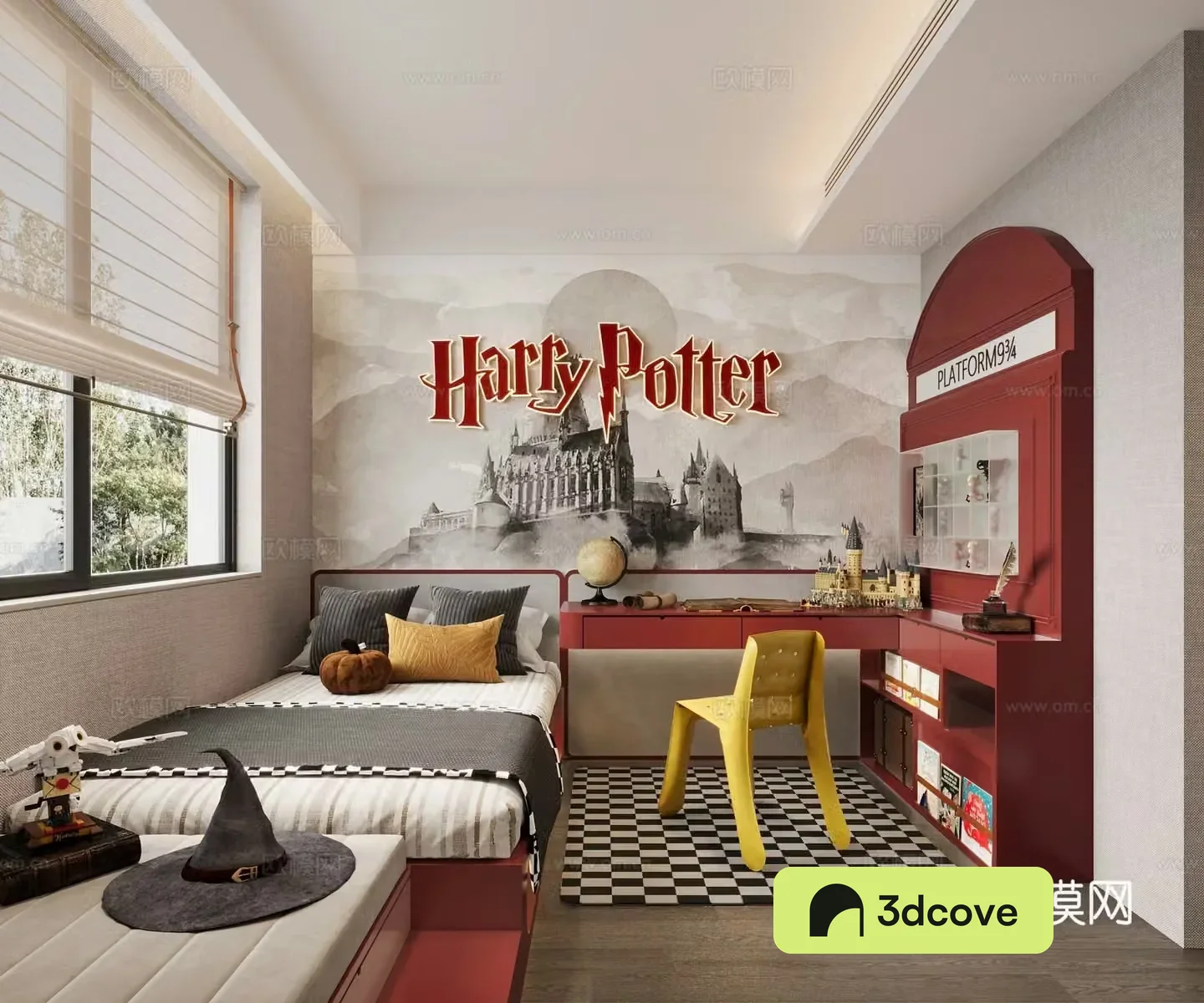 Harry Potter Children’s Room Hat Ornaments Station Single Chair Red Bedding Lego