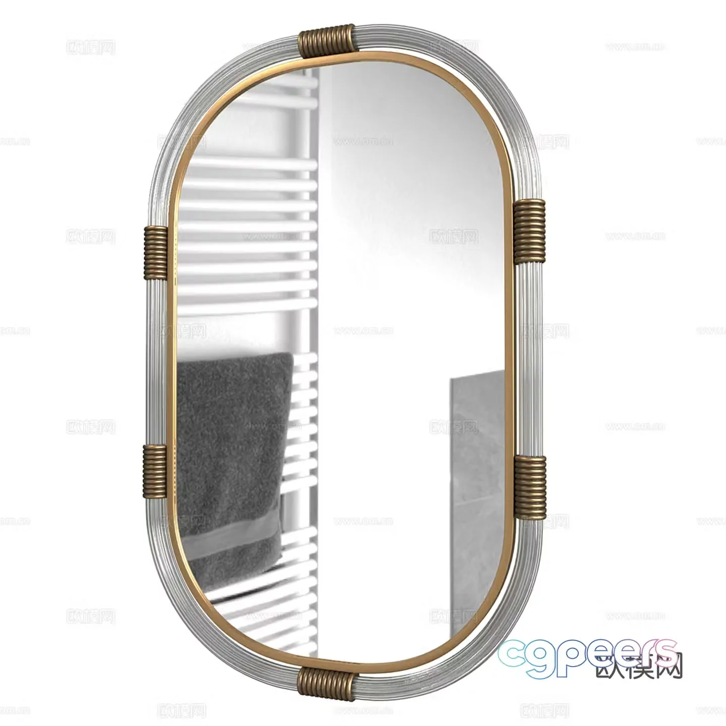 Modern light luxury decorative mirror 3D model