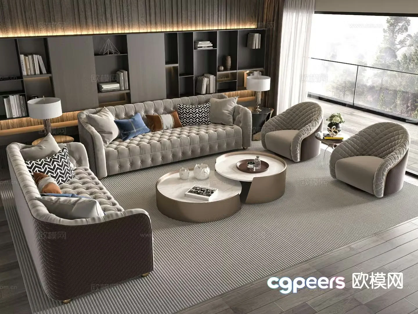 Simple European modular sofa 3D model