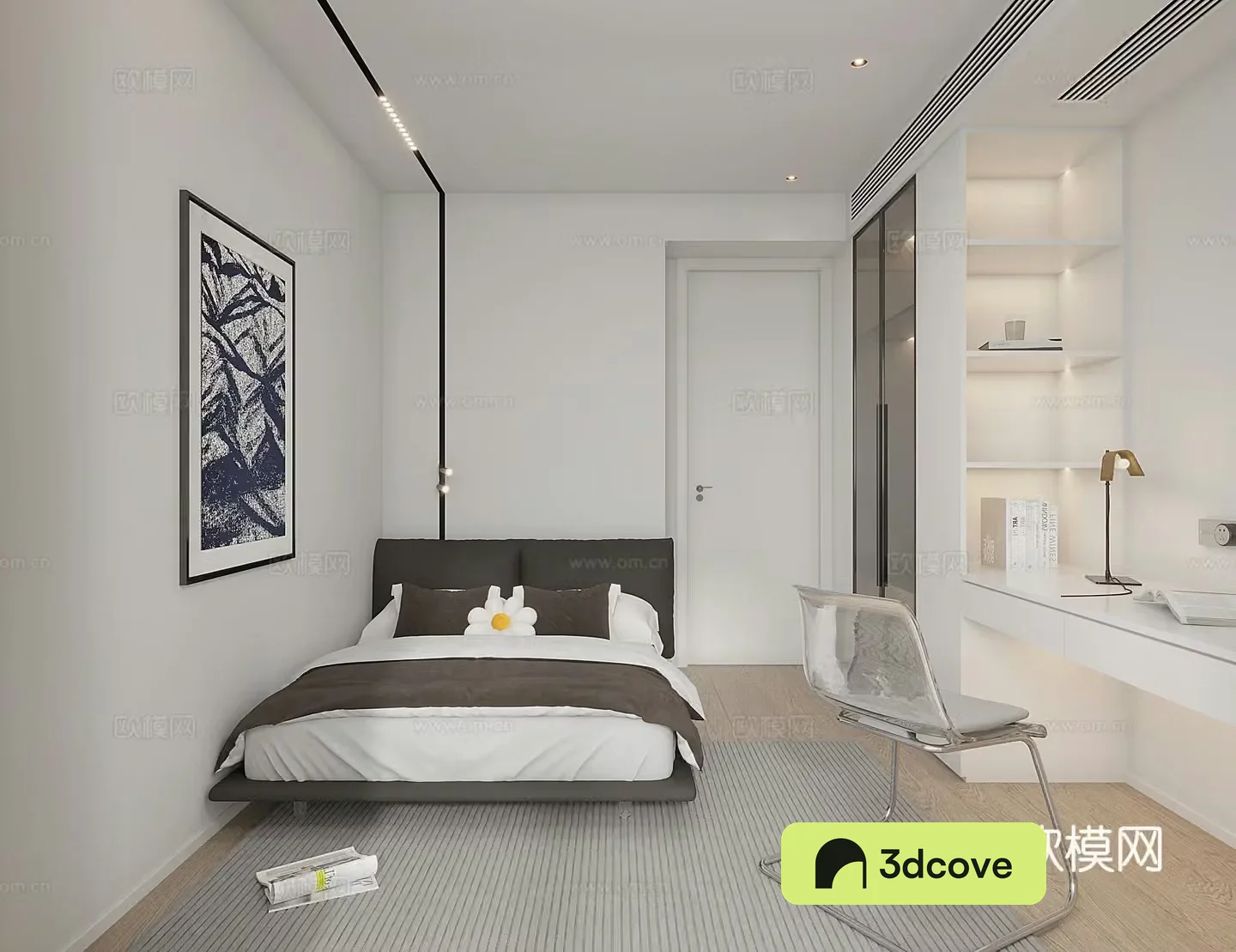 Modern minimalist bedroom second bedroom