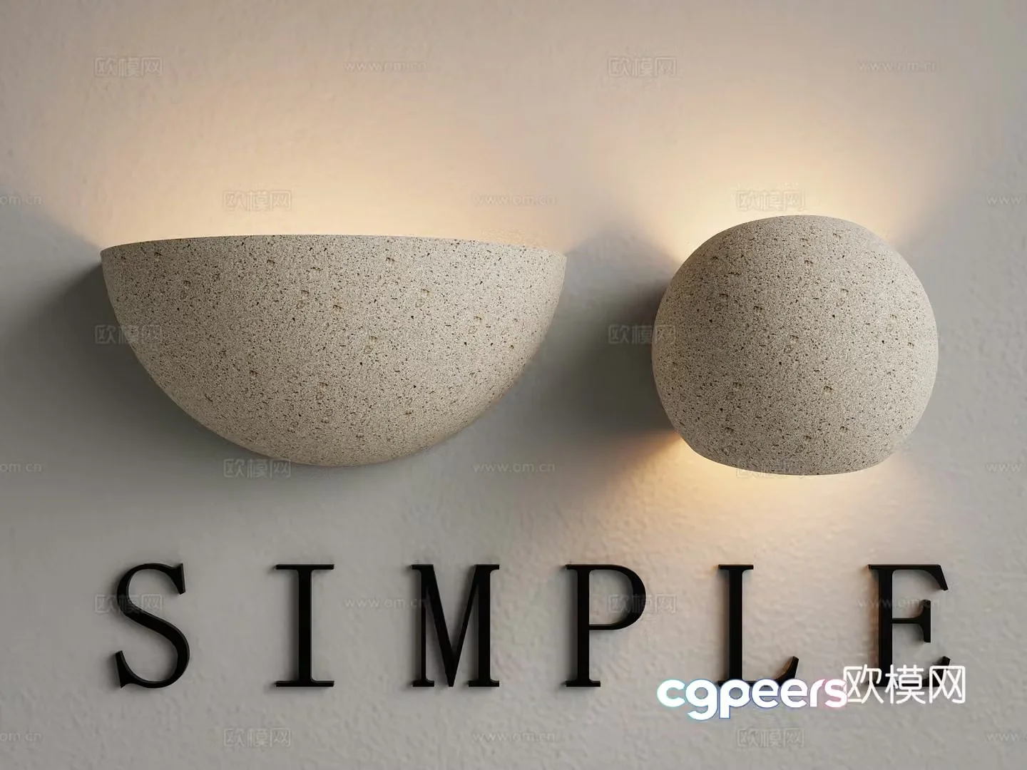 Wabi-sabi wall lamp travertine wall lamp 3d model