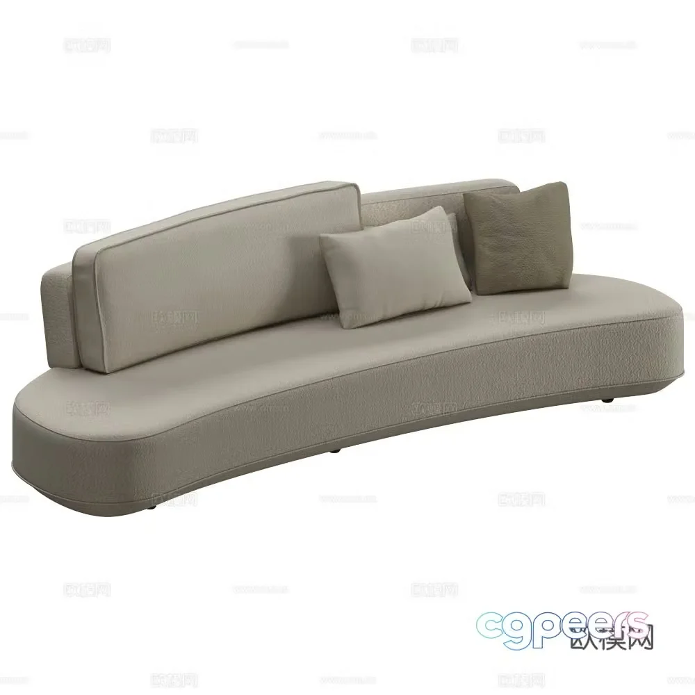 Modern Italian curved fabric sofa 3D model