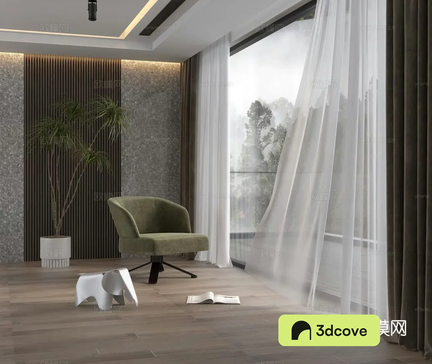 Modern curtains window screens balcony terrace leisure chair
