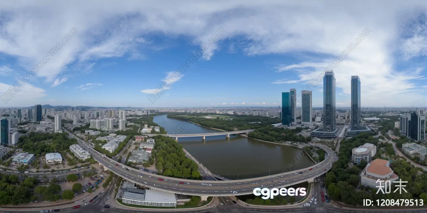 Cityscape With A Bridge 3D Model – 8476 – VRAY Render