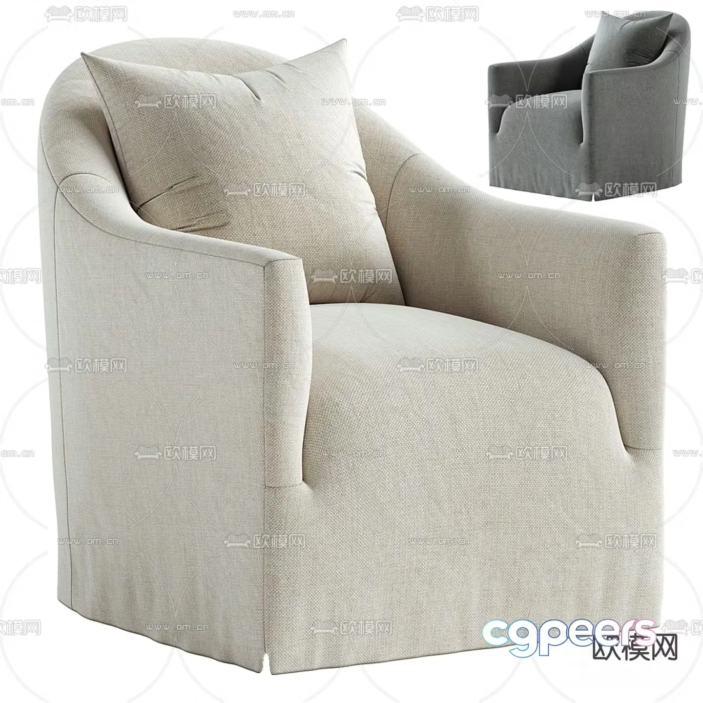 Modern single sofa 3d model