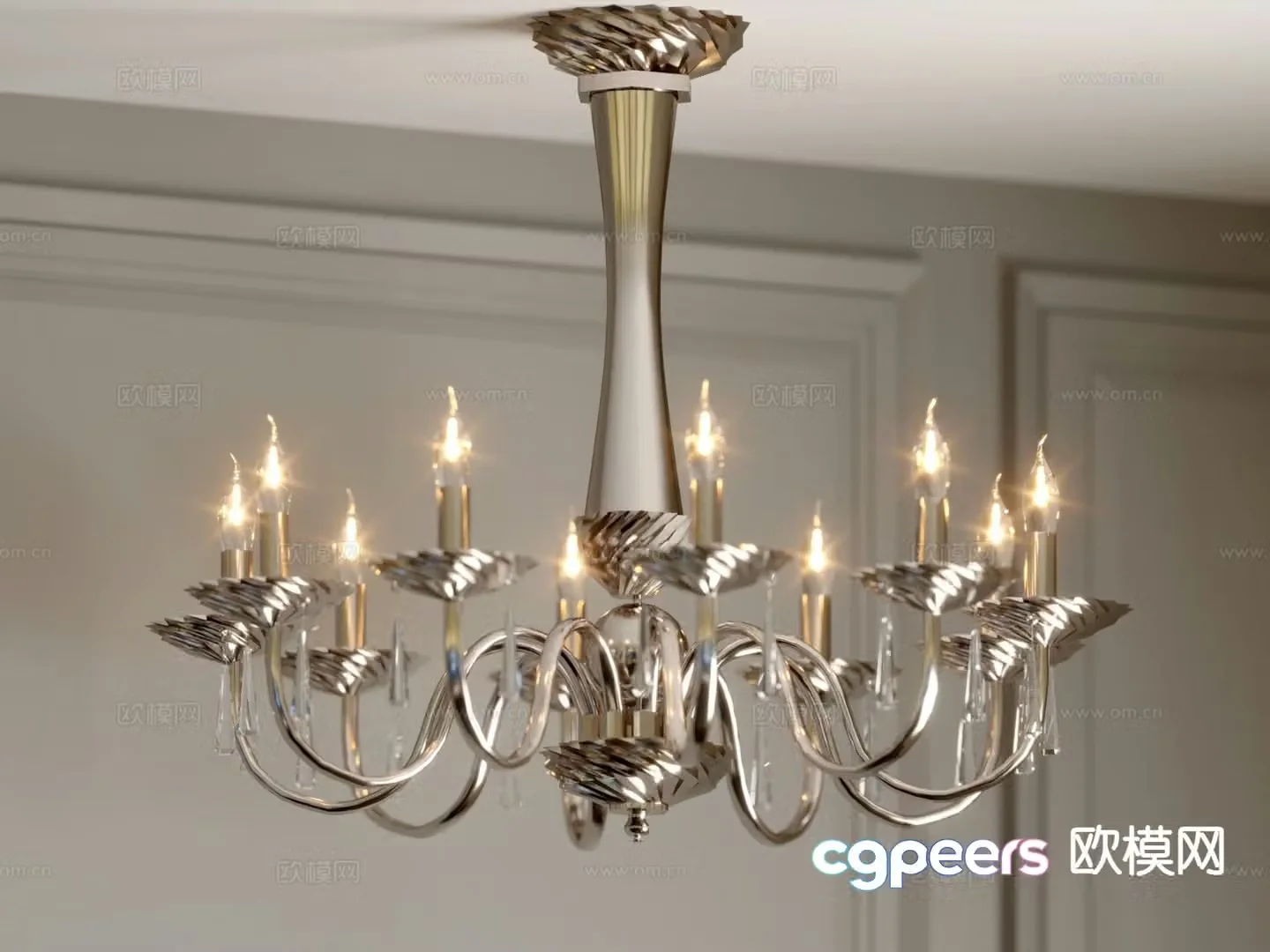 European style chandelier candlestick chandelier 3d model