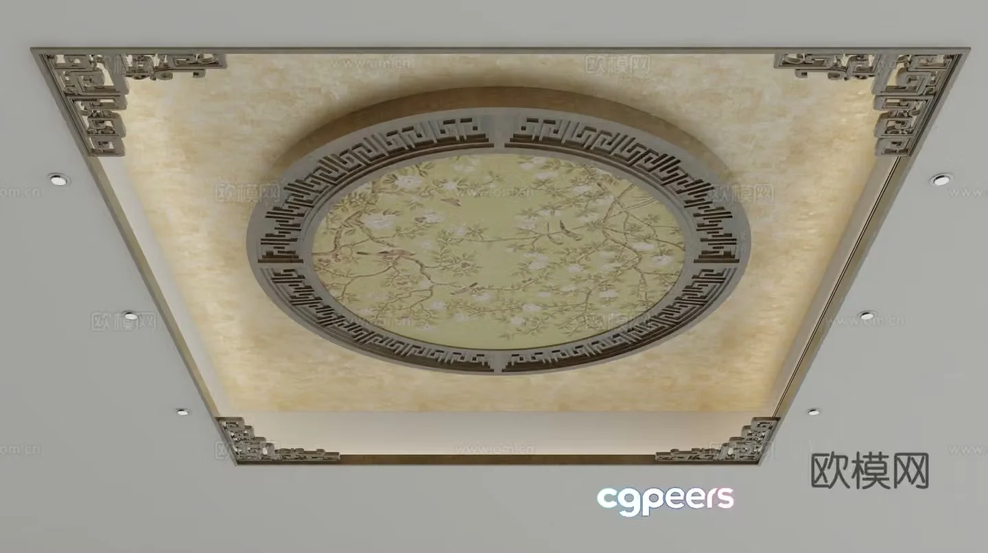New Chinese style ceiling 3D model