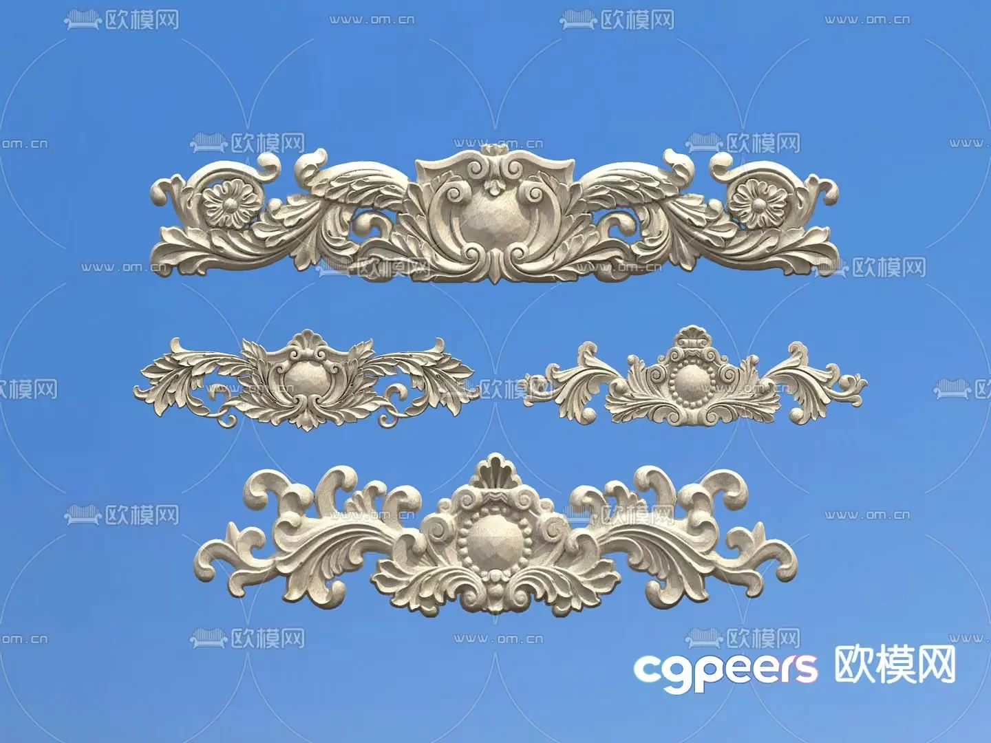Ornate Decorative Design 3D Model – 10077 – VRAY Render