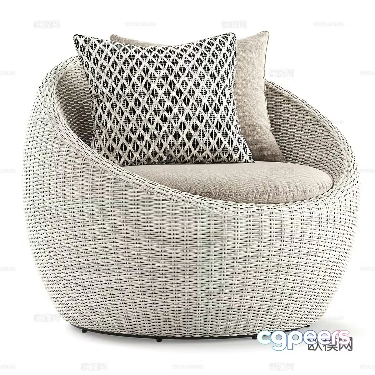 Modern outdoor sofa rattan sofa 3d model