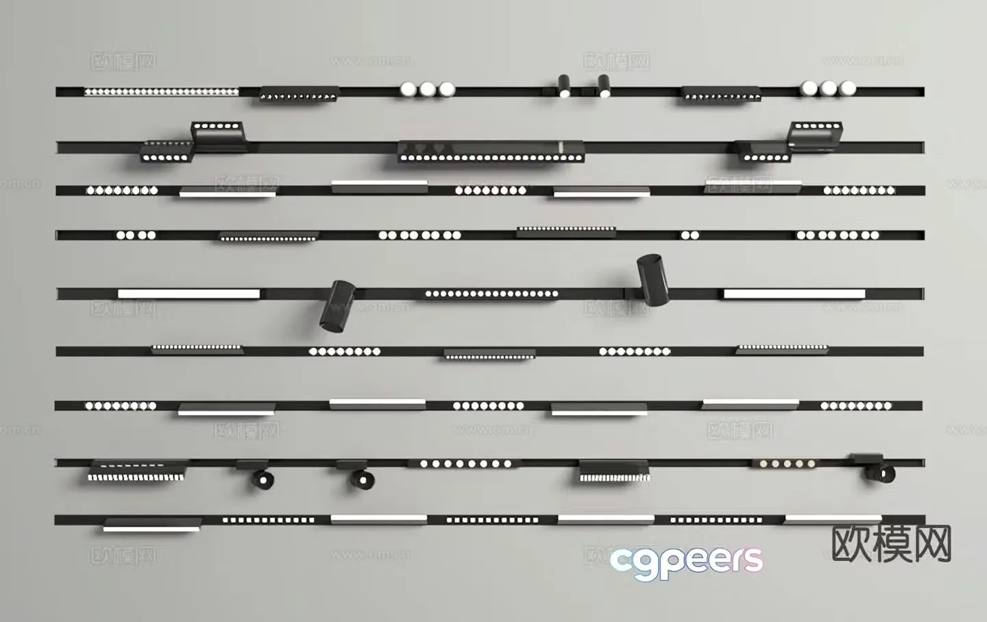 Track spotlight downlight magnetic track spotlight 3D model